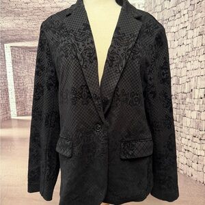 Nanette Lepore Black Textured Blazer